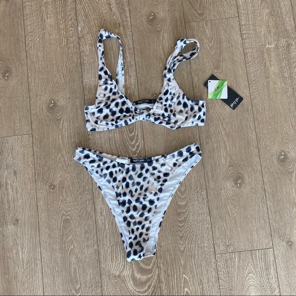 Misguided Leopard Swim Black and White — NEW
